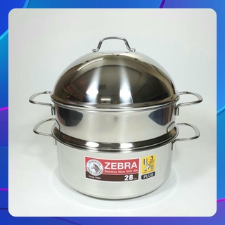 Nồi Xửng Hấp Inox 304 3 Đáy Từ Zebra Extreme Plus II 28cm (Lổ nhỏ)- Thái lan