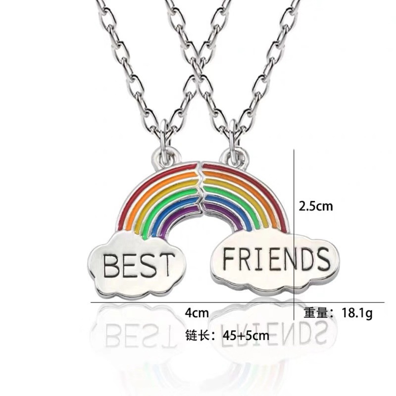 Personalized Rainbow Best Friends Necklace