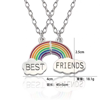 Personalized Rainbow Best Friends Necklace