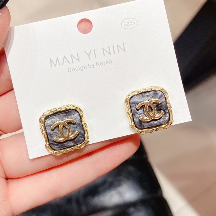 Bông tai nữ cá tính Ròm House chuôi bông bạc 925 kiểu dáng bông tai thương hiệu cực kỳ sang chảnh - ms45k25