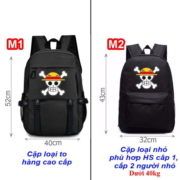Cặp đảo hải tặc Luffy one piece phản quang, balo Luffy one piece phản quang