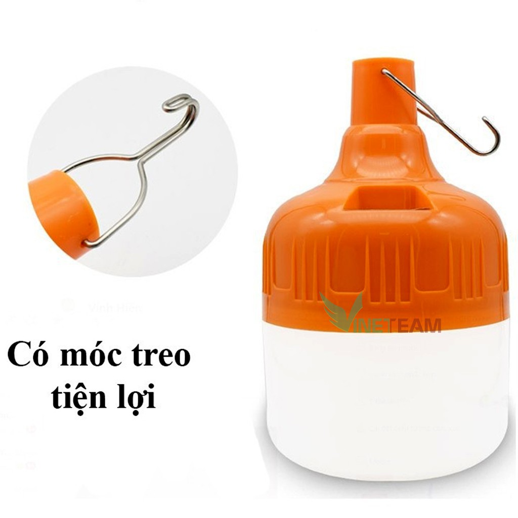 Bóng Đèn Tích Điện 80W chống nước, 3 chế độ sáng, có móc treo kèm dây sạc -dc4307