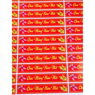 Sticker, tem nhãn dán chúc mừng năm mới (combo 10 tem )
