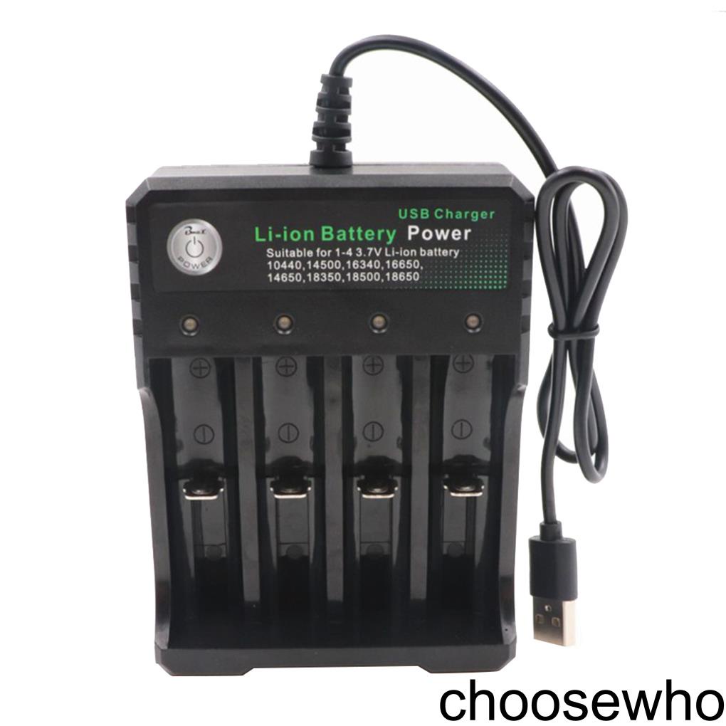 [CHOO] Battery Charger 18650 Lithium-Ion Rechargeable Battery Charger 4 Slots Cell Charging Adapter