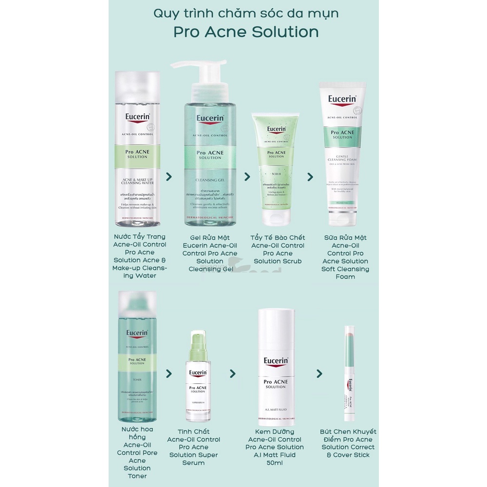 [CHÍNH HÃNG CÓ TEM] EUCERIN Pro Acne Solution A.I Matt Fluid 50mL - Kem Dưỡng Ẩm, Kiểm Soát Nhờn, Ngừa Mụn.