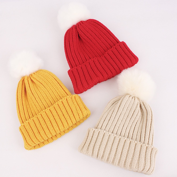 Mũ beanie Trùm Tai Mềm Mại Màu Trơn Giữ Ấm Cho Bé