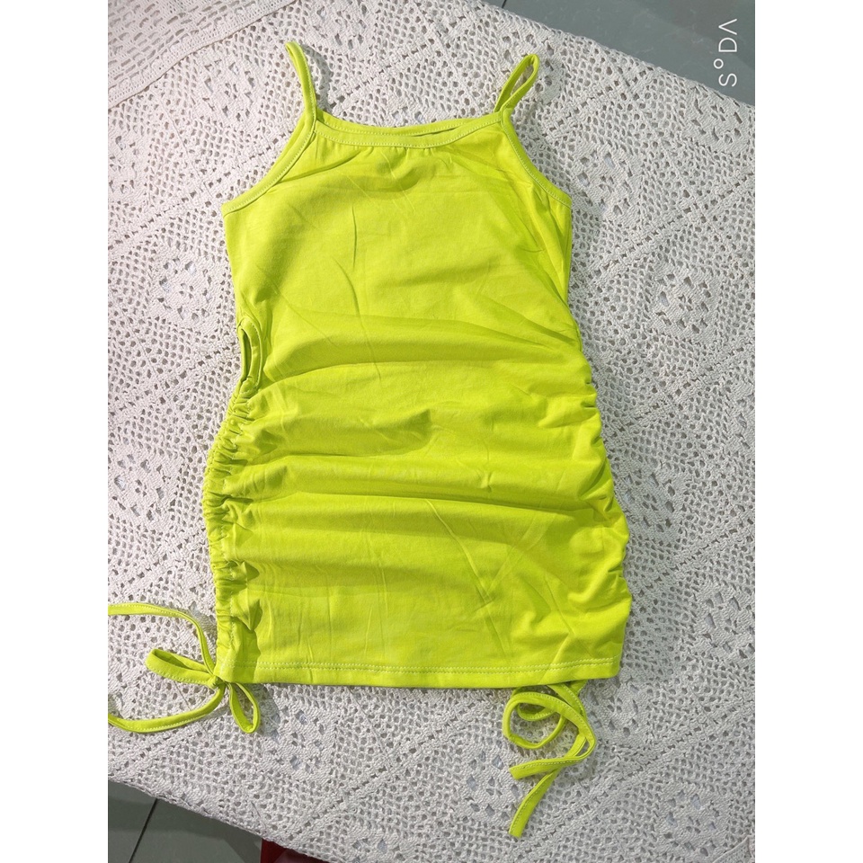 Váy body nhún hai bên cho bé gái