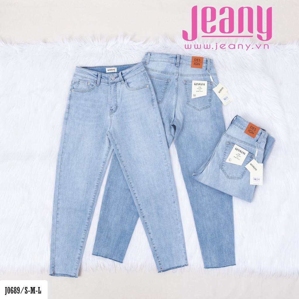 Quần Jean Baggy Nữ Màu Sáng Trơn J0689 - Jeany