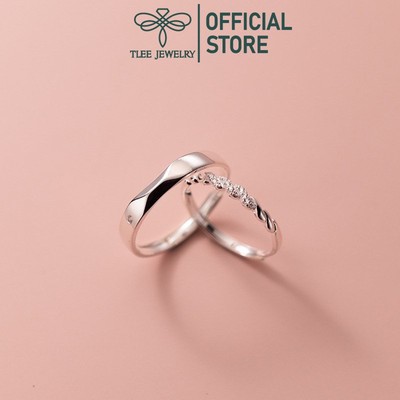 Nhẫn đôi bạc Tlee mẫu đeo đôi mẫu Twisted freesize TLEE JEWELRY ND0104