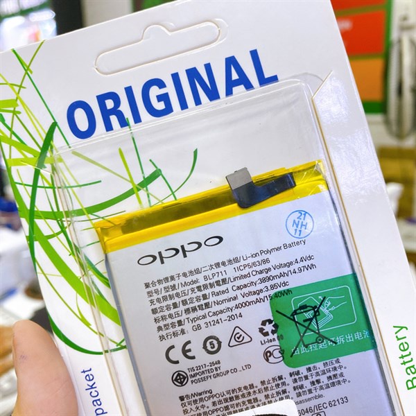 Pin linh kiện dùng cho Oppo A1K BLP711 3890, 4000mAh