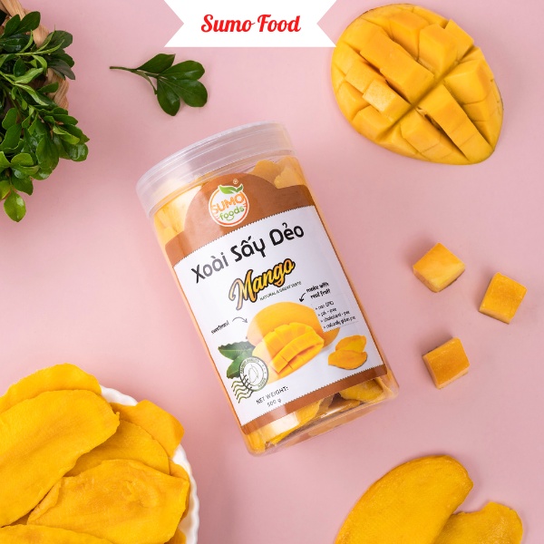 1kg Xoài sấy dẻo nguyên miếng, vị ngọt tự nhiên, mềm dẻo thơm ngon