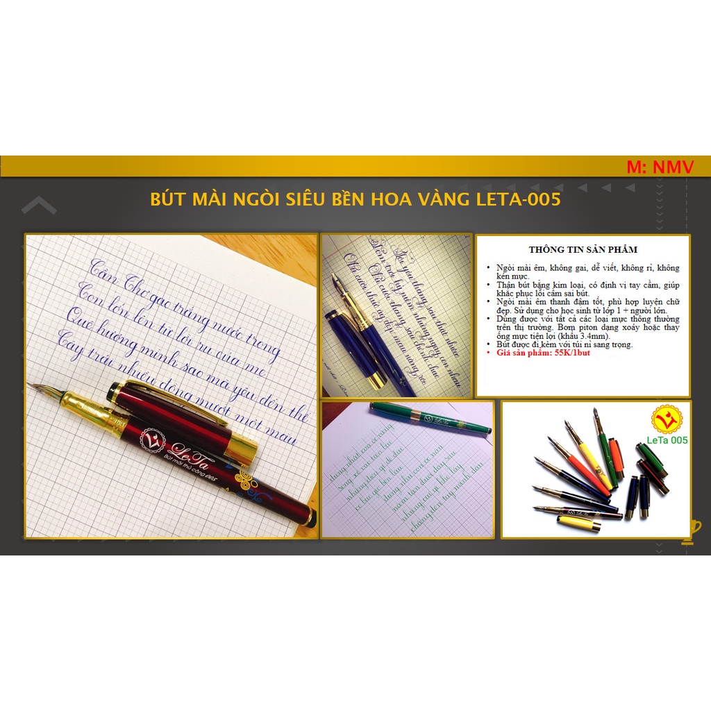 Bút Leta 005 ngòi hoa vàng siêu bền