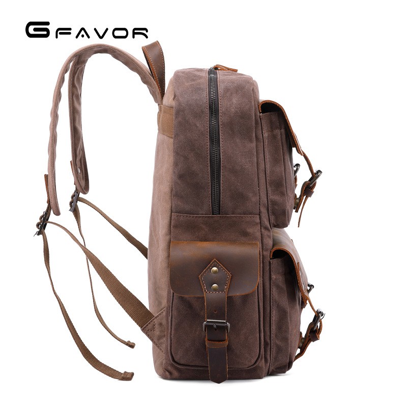 G-Favor Balo vải canvas phối da bò cao cấp - Mẫu T0018