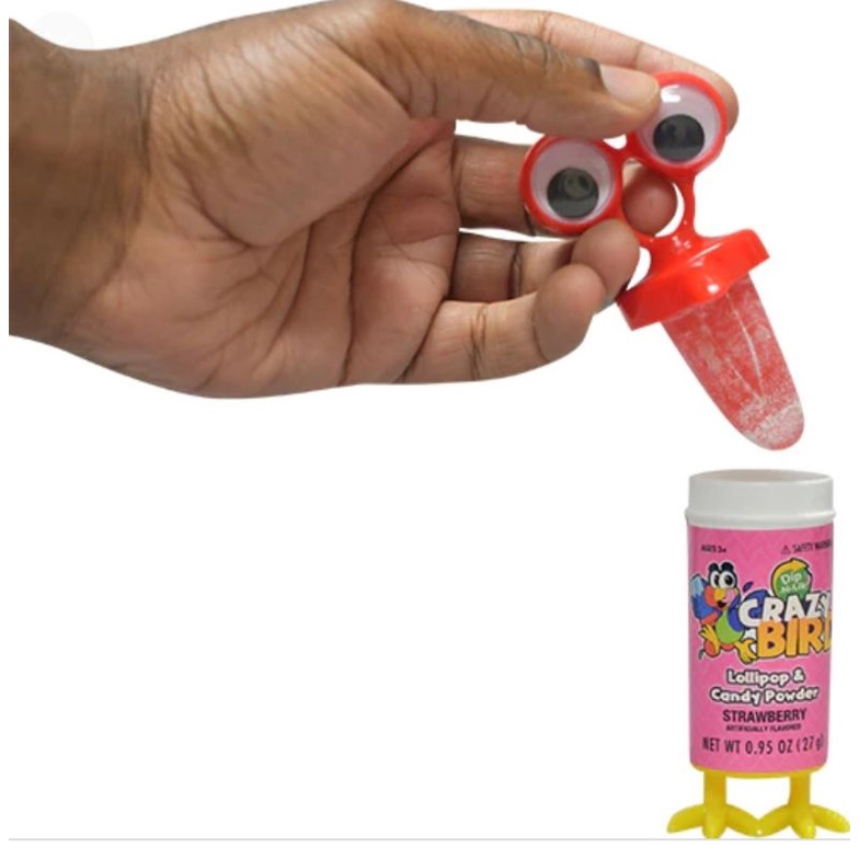 Kẹo mút chấm bột trái cây Hà Lan Hovy Crazy Bird (kẹo đồ chơi)