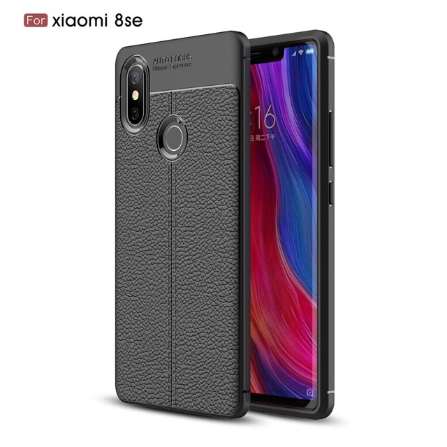Xiaomi Mi 8SE ốp dẻo vân da chống sốc Autofocus