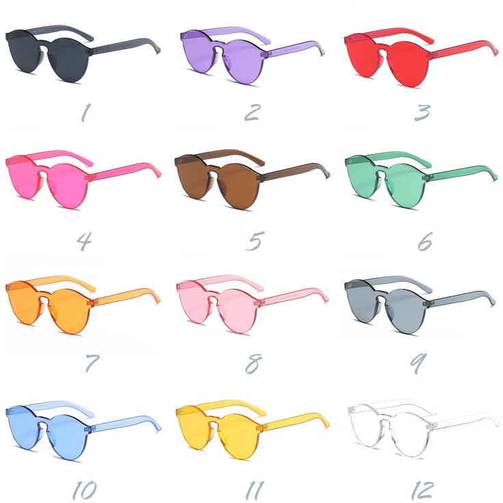 Europe Fashion Trends Frameless Sunglasses Transparent Couples 12 colors