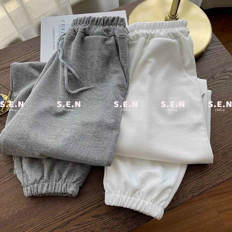Quần ống rông bo gấu phong cách hàn quốc chất tổ ong dày