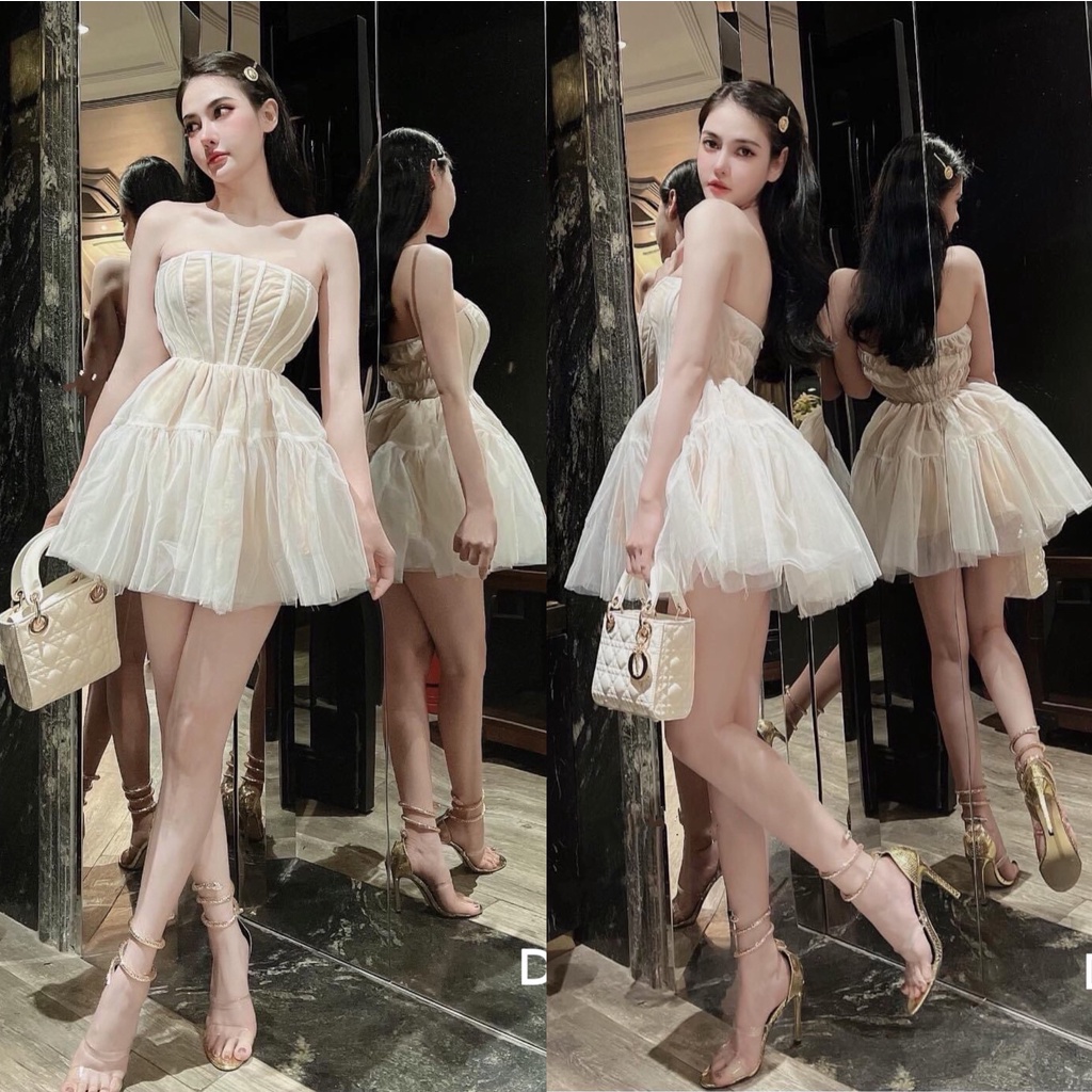 Váy ren cúp ngực corset sang chảnh Ảnh thật số 2,3