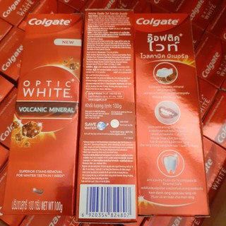 Kem Đánh Răng Colgate Optic White Volcanic Mineral 100G