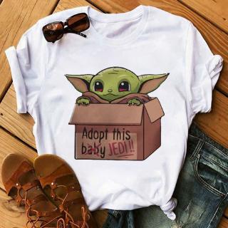 Áo Thun In Hình baby yoda mandalorian Phong Cách harajuku Thời Trang Mùa Hè Cho Nữ