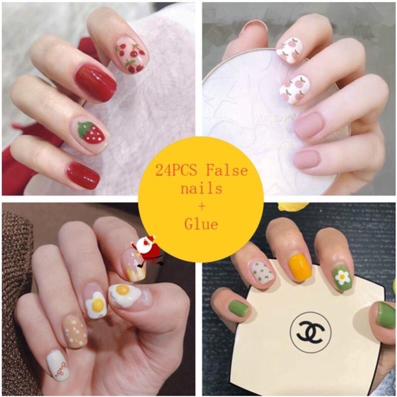 Set 24 móng tay giả nhiều size bằng nhựa ABS  Yukimishop