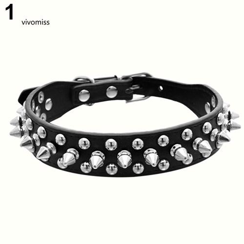 Vòng cổ da đính đinh tán cho thú cưng