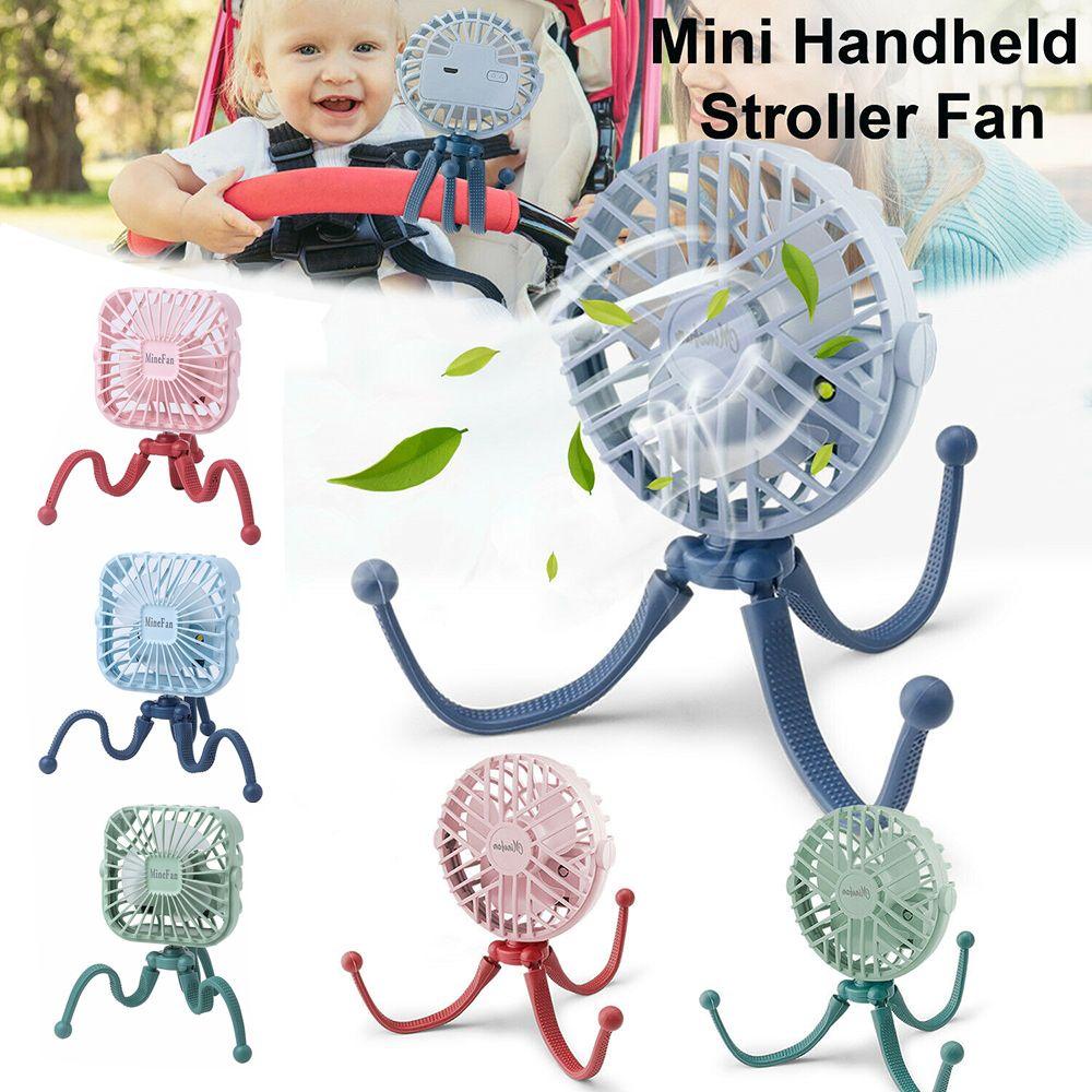 Quạt Tích Hợp Đèn Ngủ Gắn Xe Đẩy Em Bé Tiện Dụng