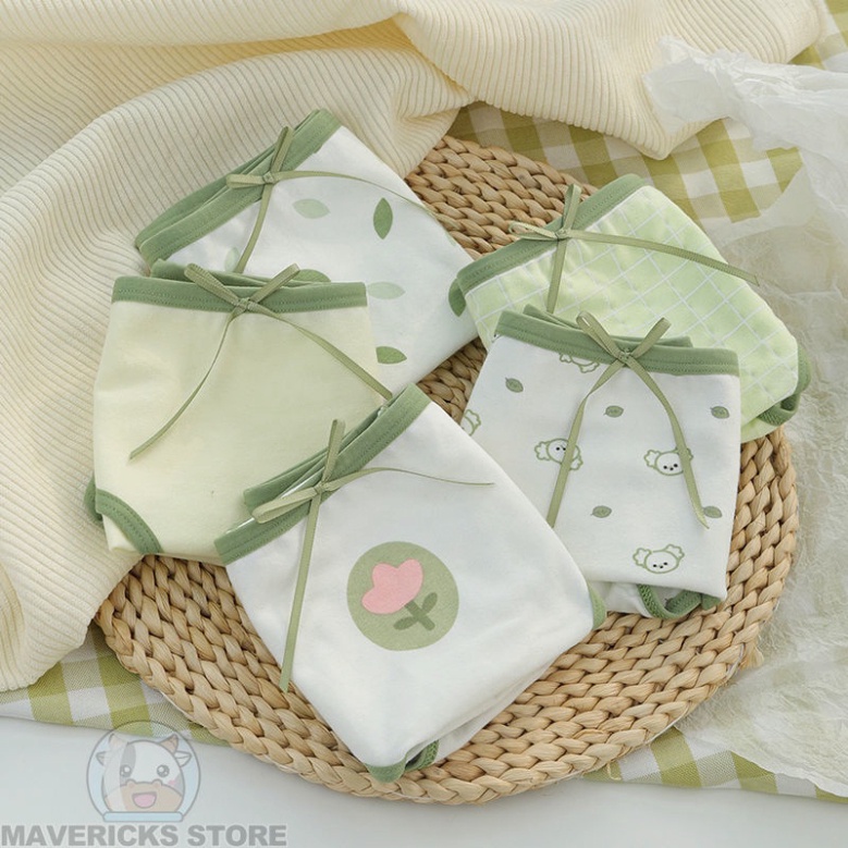 Set 5 quần Quần Lót cotton Lưng Vừa Thoáng Khí thoải mái và dễ chịu Cho Nữ Nội y xanh chất đẹp deal xịn sexy