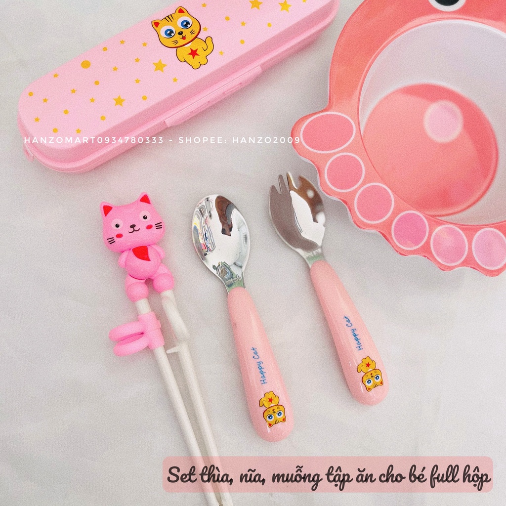 Bộ thìa nĩa đũa cho bé tập xúc