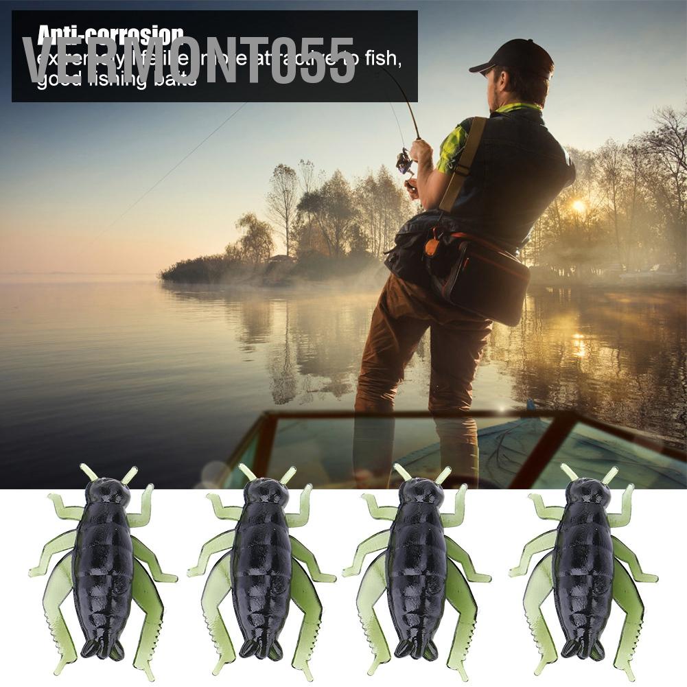 Vermont055 50 pcs Fishing Baits Fake Artificial Lure Green Soft Plastic Cricket Insects