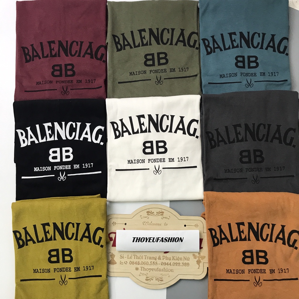Áo Phông 3158 In Chữ BALENCIAG Nữ Nam, Áo Thun Tay Lỡ Oversize From Rộng Basic Chất Cotton 100%