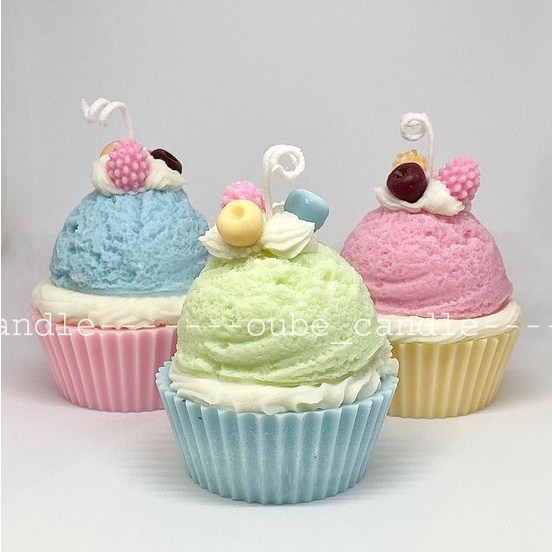 Nến Thơm Cao Cấp Hình CupCake Trái Cây Trang Trí Làm Quà Tặng Phong Cách Hàn Quốc TẶNG HỘP | Oube Candle NT46