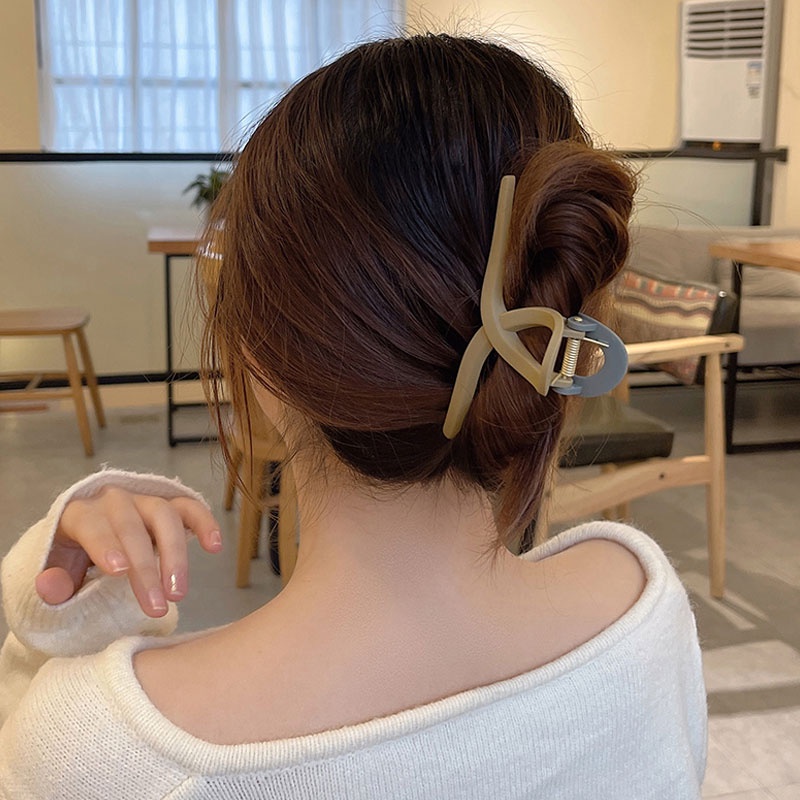 Kẹp tóc hình vuốt cá mập cỡ lớn màu sắc thanh lịch thời trang phong cách Hàn Quốc cho nữ