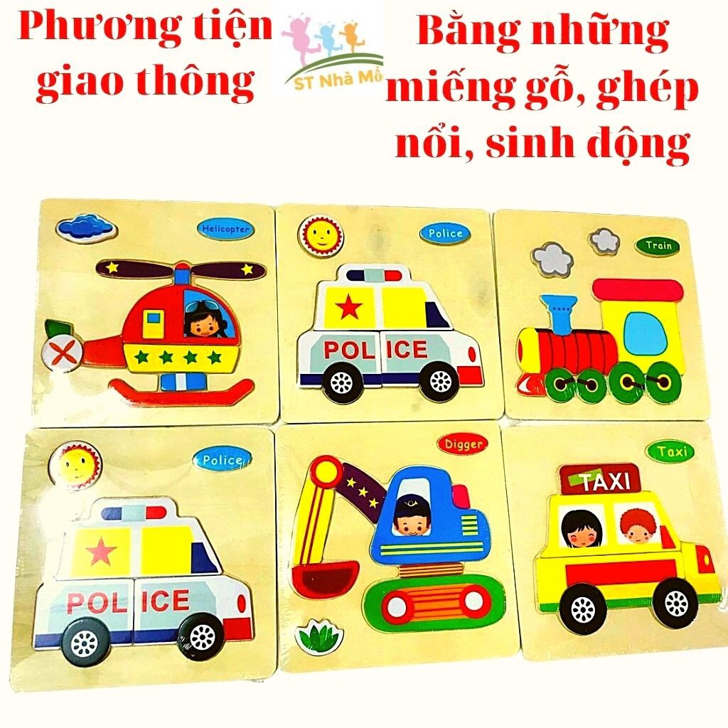 Tranh Gỗ 3D Nổi Cho Bé - Đồ Chơi Lắp Ghép Thông Minh, Sáng Tạo,Tư Duy, Hình Ảnh Ngỗ Nghĩnh- ALOKIDS TB