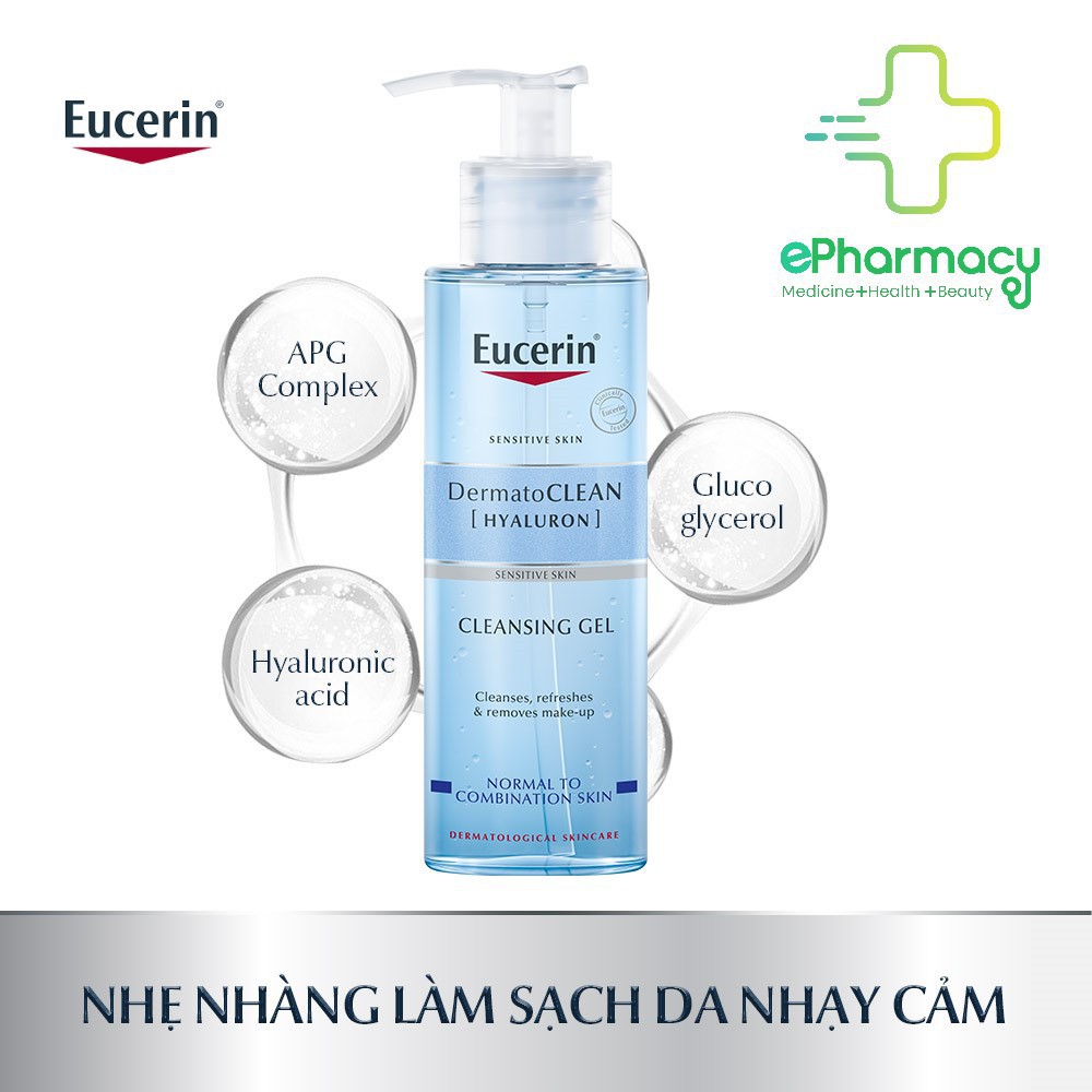Sữa rửa mặt Eucerin cho da nhạy cảm - EUCERIN Dermato Clean Refreshing Cleansing Gel 63993 - 200ml
