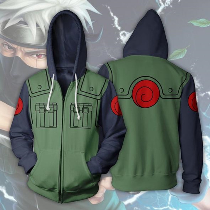 Áo Khoác Hoodie Phối Khóa Kéo In Họa Tiết Naruto 3d | BigBuy360 - bigbuy360.vn