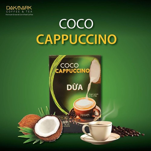 Cà phê Hòa tan Cappuccino vị dừa Dakmark