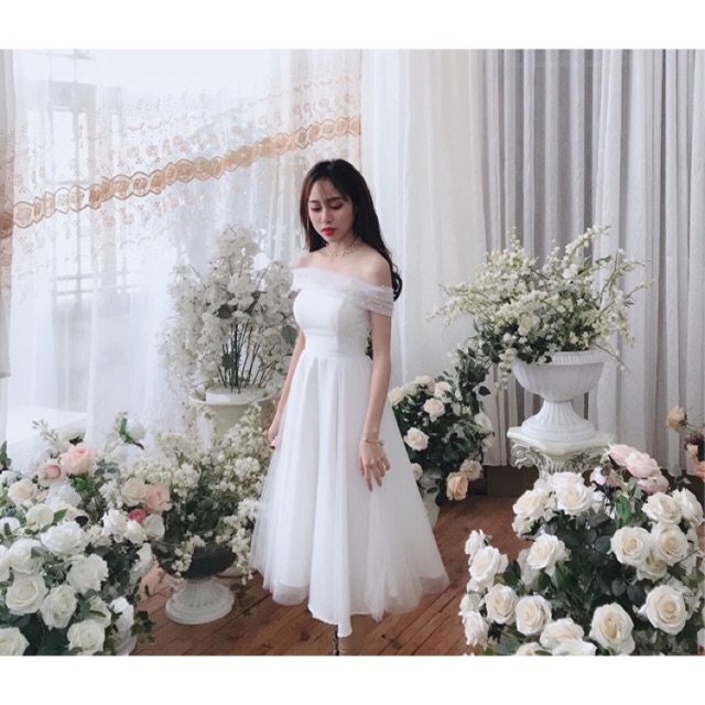 váy công chúa -trễ vai