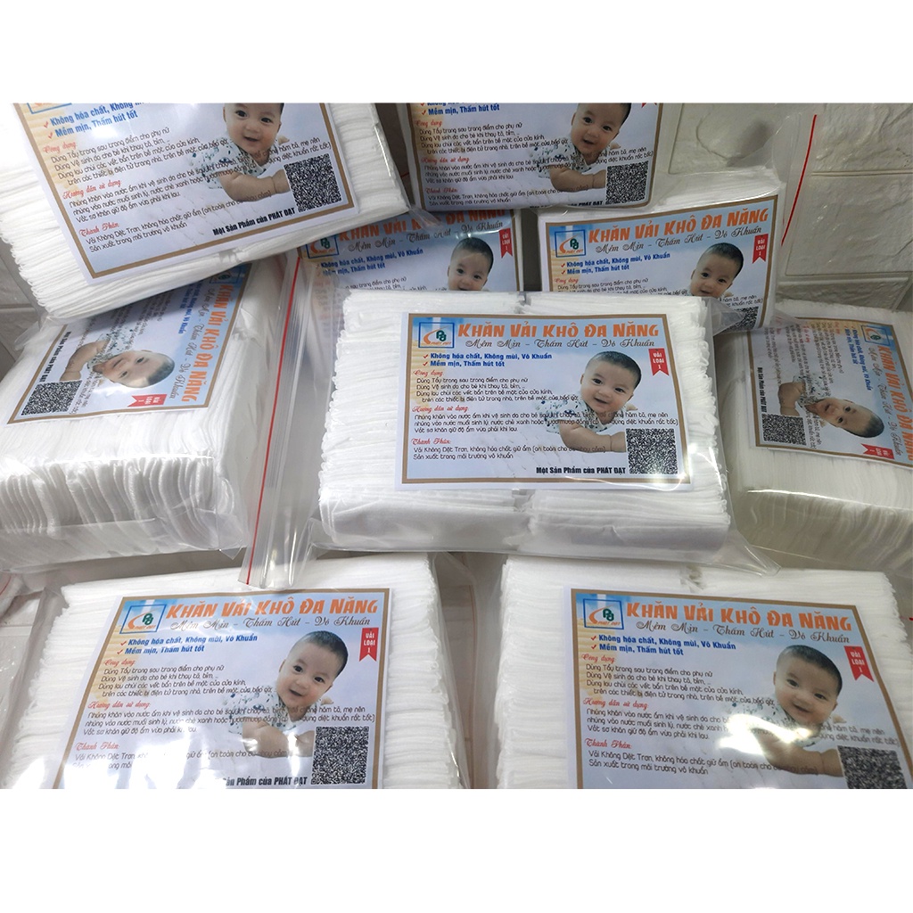 Khăn vải khô đa năng cho bé, trẻ sơ sinh Vải loại 1, Siêu tiết kiệm