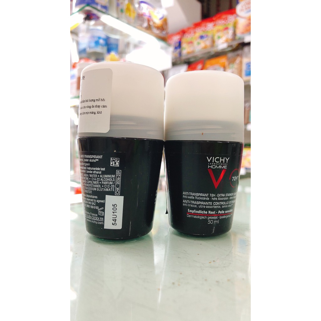 [HÀNG PHÁP] Lăn nách Vichy dành cho Nam - 48h 50ML