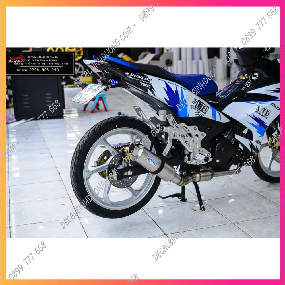 Tem Trùm Xe Exciter 150 LTD Xanh Trắng Đẹp Ma Mị