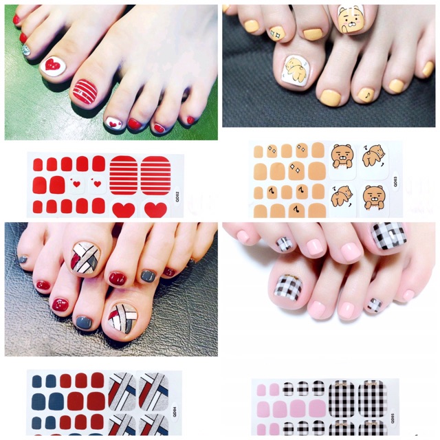 Set dán móng chân nghệ thuật nhiều màu - có ngay bộ móng đẹp trong 5 phút (Nail wraps / Nail stickers) - CAM CAM