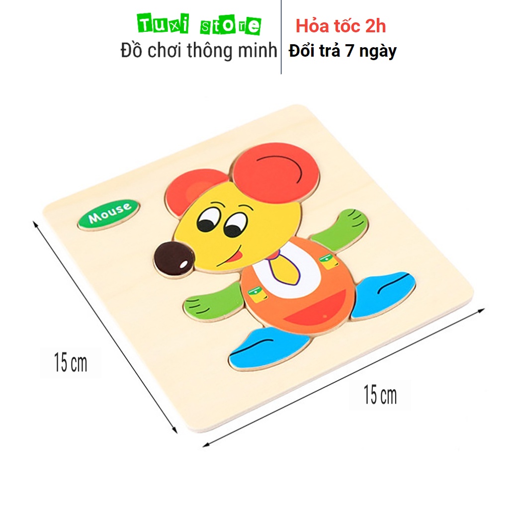 Bảng Ghép Hình Bằng Gỗ, Tranh Ghép Gỗ 3D Nhiều Hình Ngộ Nghĩnh Cho Bé Phát Triển Trí Tuệ