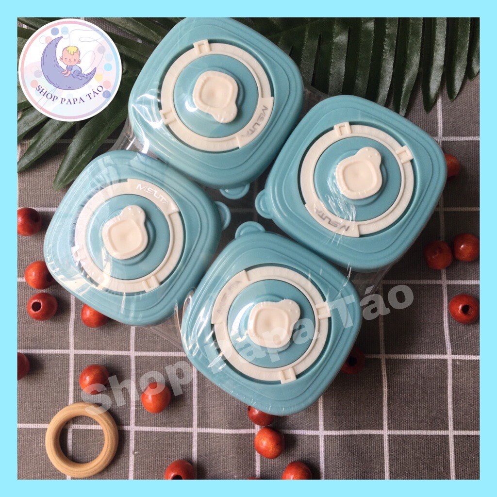 HỘP TRỮ ĐÔNG ĐỒ ĂN DẶM MISUTA CHO BÉ 120ML/HỘP, 4 HỘP/ SET
