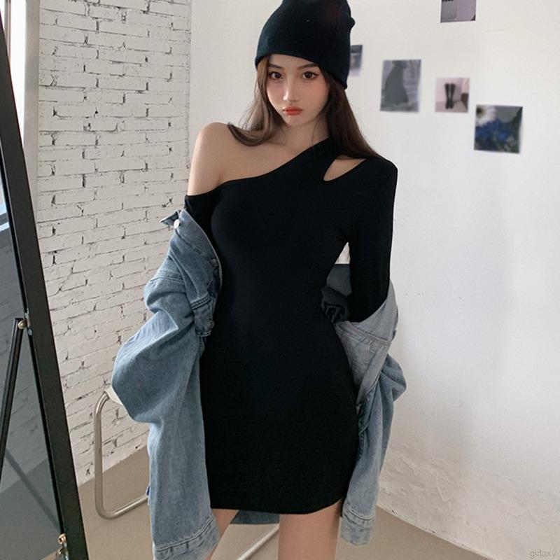 Đầm Tay Dài Ôm Dáng Thiết Kế Độc Đáo Phong Cách Hàn Quốc