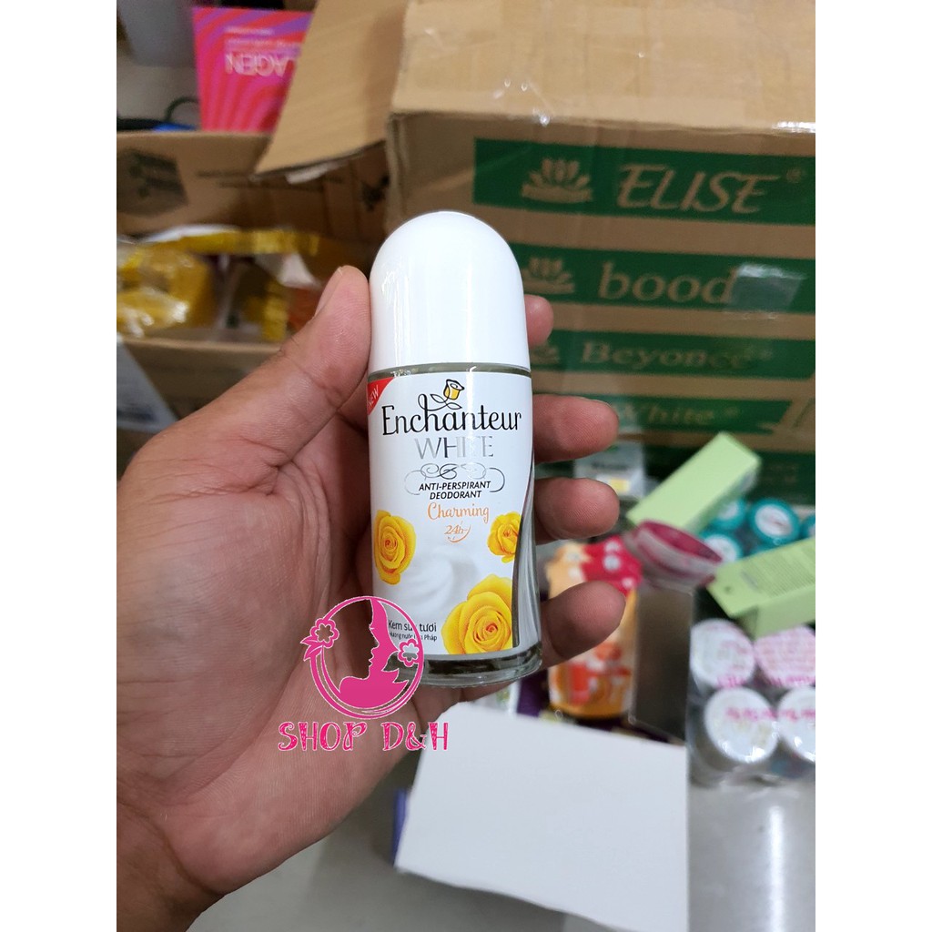 Combo Lăn khử mùi trắng da Enchanteur White Charming 50ml và Enchanteur White Charming 25ml