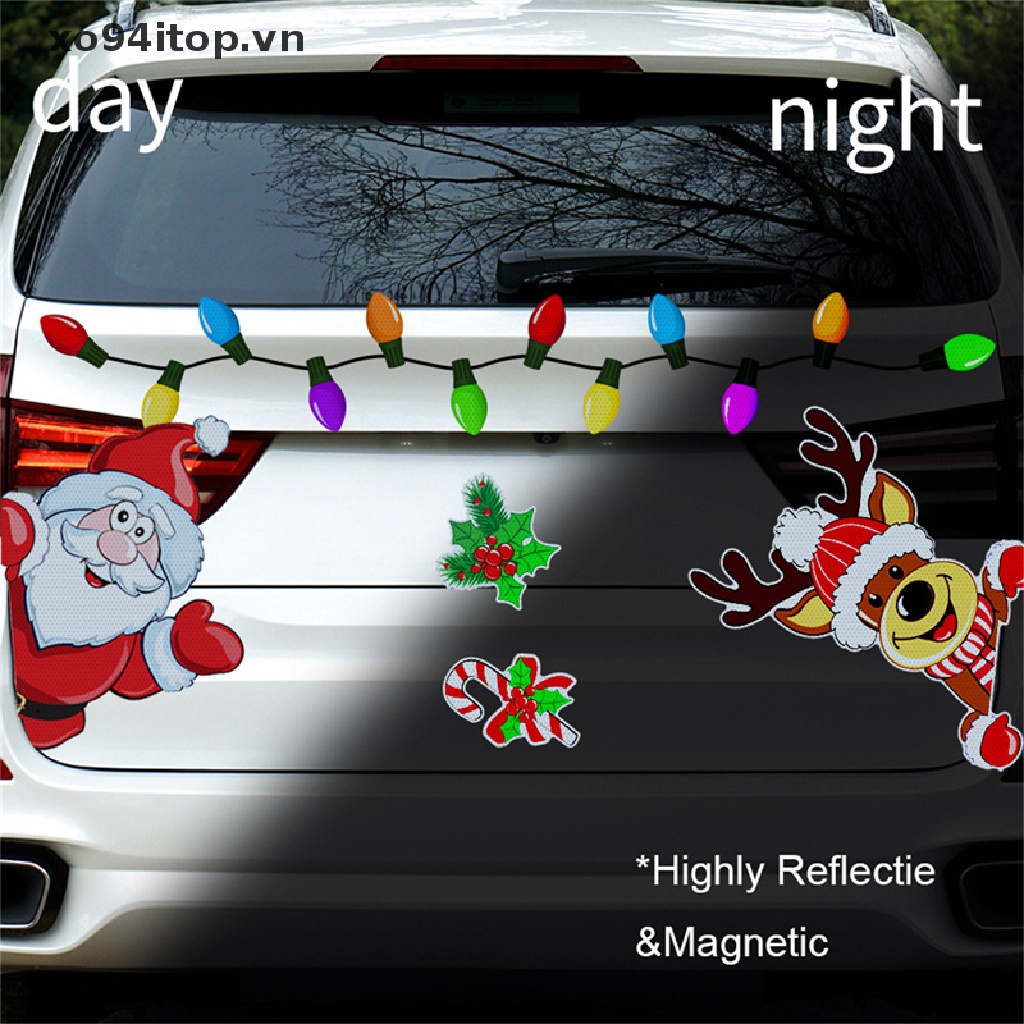 Miếng Dán Nam Châm Trang Trí Xe Hơi Hình Bóng Đèn / Ông Già Noel / Người Tuyết