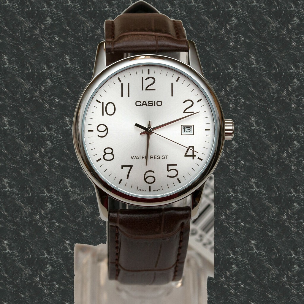 Đồng hồ nam dây da CASIO chính hãng MTP-V002, dây da