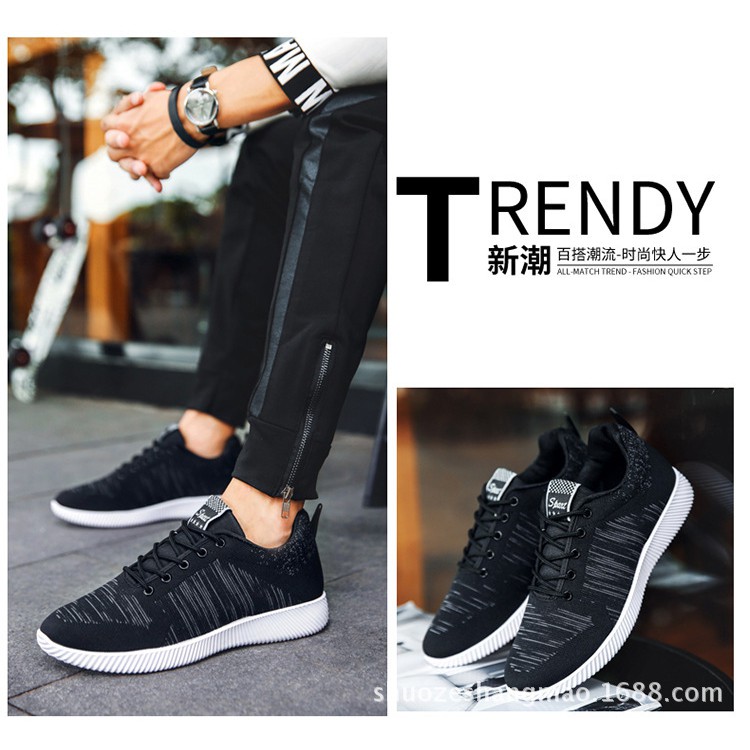 Giày Nam Sneaker Thể Thao - Giày chạy bộ, giày tập SPISO A021 Màu Đen phong cách trẻ đế êm chân