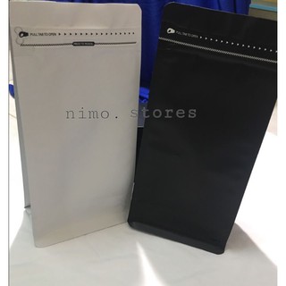 Sỉ 1kg Túi zip zipper 8 CẠNH Đen Trắng đựng cafe KHÔNG VAN